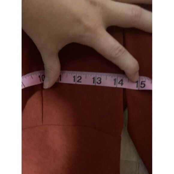 NWT Donna Morgan Brick Red Button Down Dress Sz. 4 - Picture 8 of 9